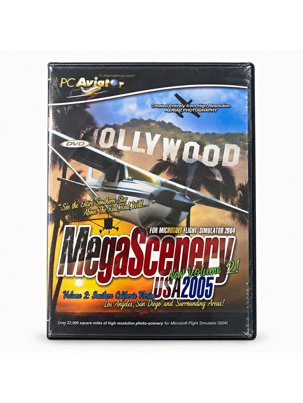 PC Aviator MegaScenery USA 2005 Vol 2 Southern California Flight Sim DVD